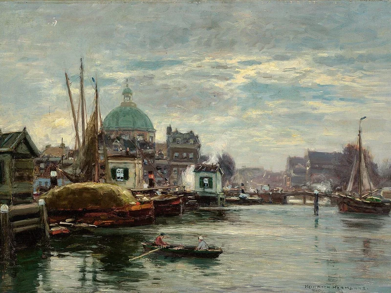 1862-Heinrich Hermanns - Veduta di Amsterdam